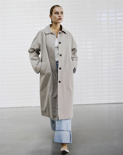 Withblack - WBLPaola Midi CarCoat Mantel - Grey sand